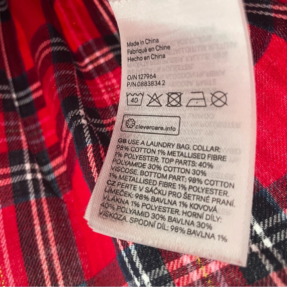 H&M Christmas red tartan plaid toddler girl's dress bundle size 3-4 - Picture 13 of 13